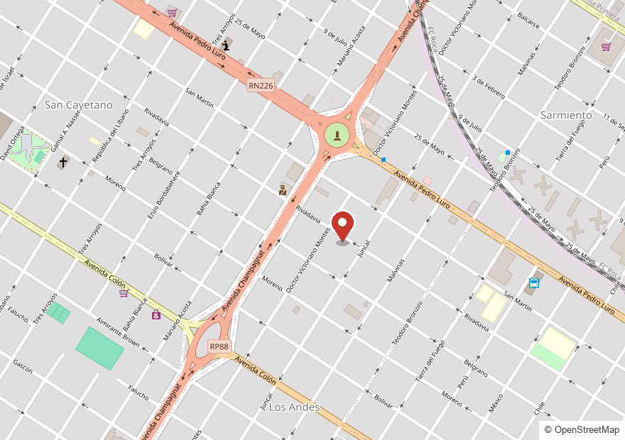 Mapa con la ubicación de TRAFIPAQ en Rivadavia 6054, Mar del Plata